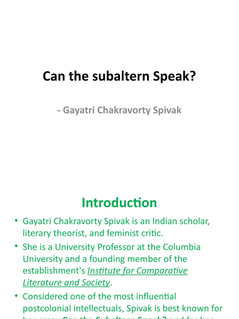 Can the subaltern speak pdf philosophical theories philosophical