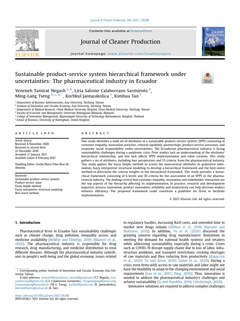 Journal of Cleaner Production | PDF | Sustainability | Business Model