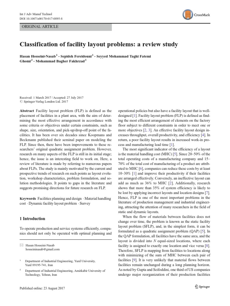 Facility Layout Problem Classification | PDF | Mathematical ...