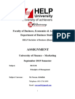Assignment: Faculty of Business, Economics & Accounting Department of Business Studies