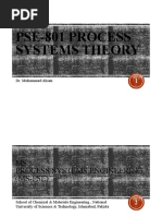 Pse-801 Process Systems Theory: Dr. Muhammad Ahsan