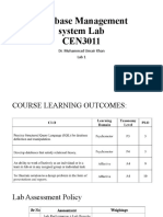 Database Management System Lab CEN3011: Dr. Muhammad Umair Khan Lab 1