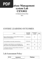 Database Management System Lab CEN3011: Dr. Muhammad Umair Khan Lab 1