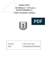 Dokumen Sertipikat Tenaga Kependidikan SMP Negeri 1 Soko: Nama: Umi Kayah NIP: 196406061993032004