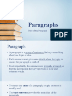 Parts of the Paragraph Structure