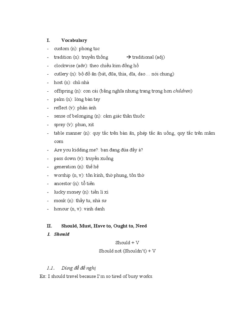 Unit 4. Our Customs and Traditions | PDF