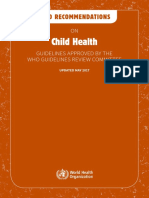 Child Health: Who Recommendations