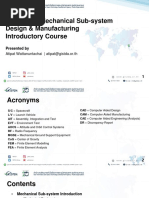Spacecraft Mechanical Sub-System Design & Manufacturing Introductory Course
