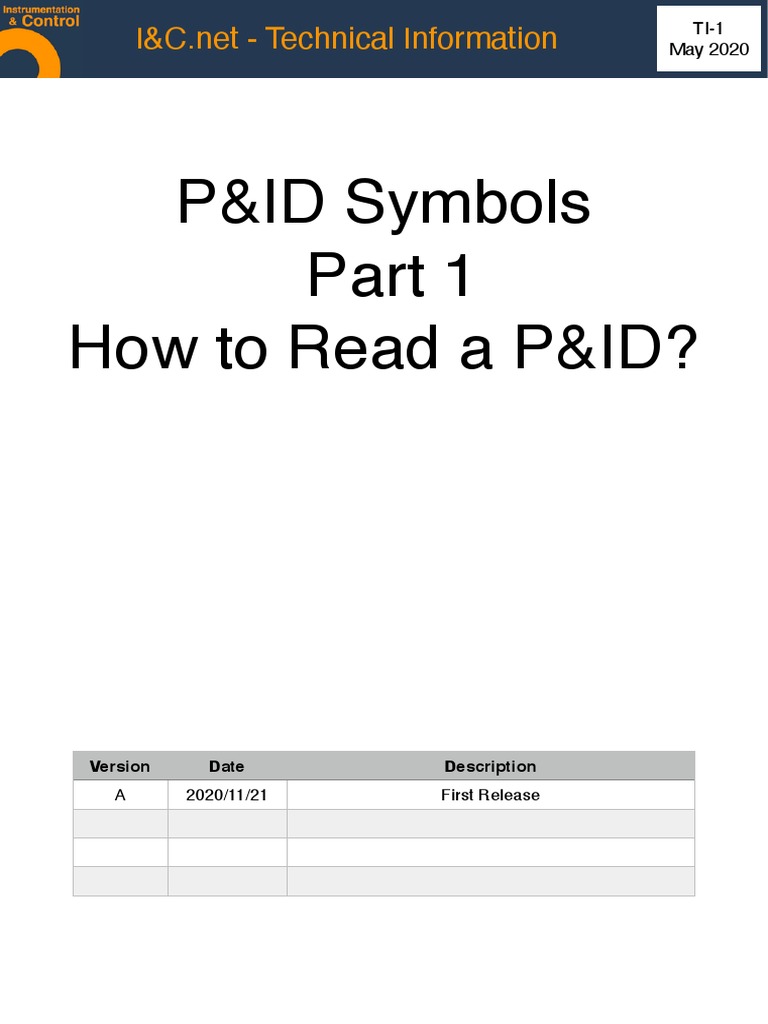 P ID Diagram Basics Symbols 1 | PDF | Valve | Instrumentation