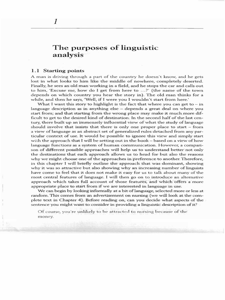 Aims of Linguistic Analysis | PDF | Phrase | Linguistics