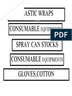 Plastic Wraps Consumable Spray Can Stocks: Equipments