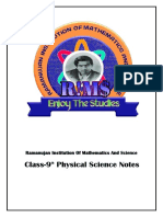 Class-9 Physical Science Notes: Ramanujan Institution of Mathematics and Science