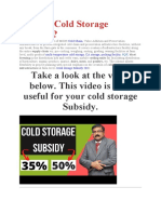 What Is Cold Storage Subsidy