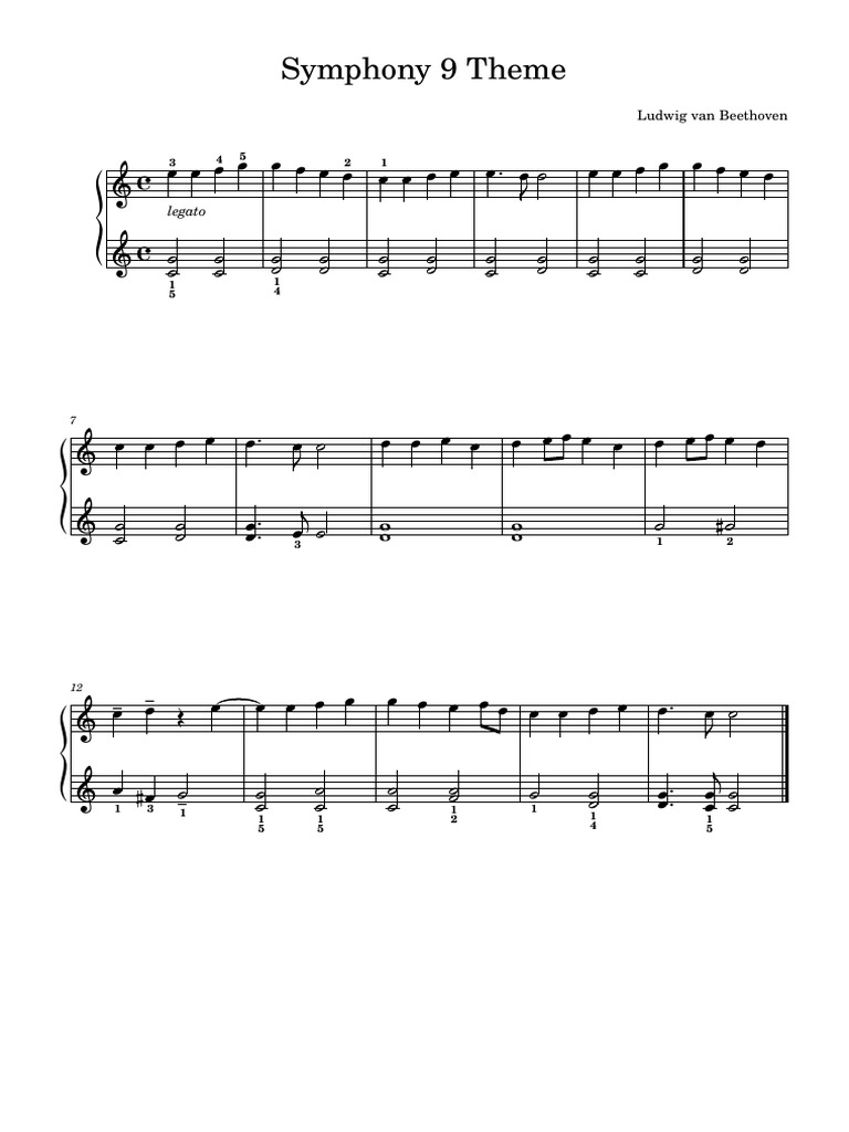 Beethoven Symphony - 9 - Theme | PDF