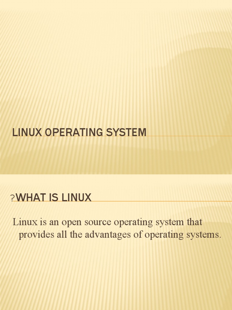 Linux operating system pdf