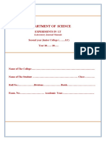 Department of Science: (Laboratory Journal/ Manual)