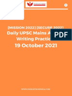 Daily UPSC Mains Answer Writing Practice:: 19 October 2021