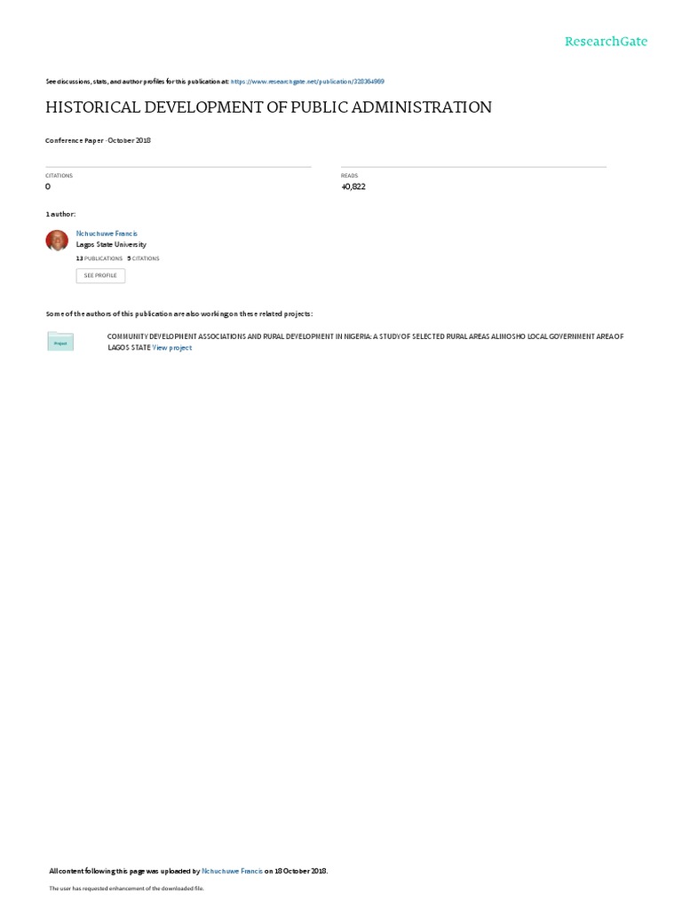 Historical Development of Public Admin | PDF | Public Administration ...