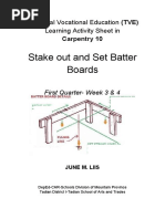 Stake Out and Set Batter Boards: Technical Vocational Education (TVE) Learning Activity Sheet in