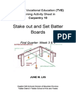 Stake Out and Set Batter Boards: Technical Vocational Education (TVE) Learning Activity Sheet in