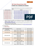 FIITJEE Talent Reward Exam 2021: Proctored Online Test - Guidelines For Students