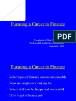 Pursuing A Career in Finance: Presentation by Meg Vandeweghe The Robert H. Smith School of Business September, 2003
