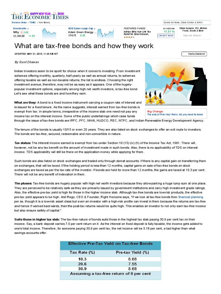 What Are TaxFree Bonds and How They Work by Sunil Dhawan PDF