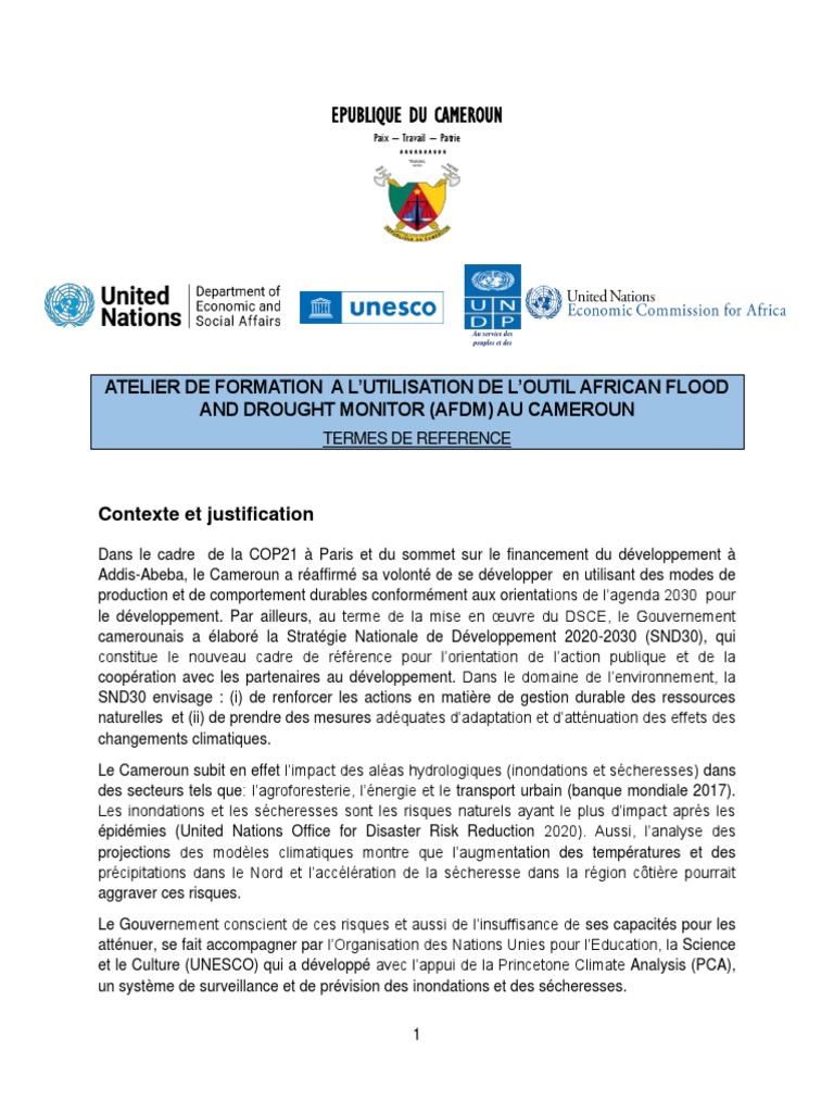TDR Atelier Formation Afdm | PDF | Inondation | Sécheresse
