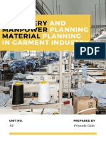 Man, Machinery and Material Planning in Garment Industry