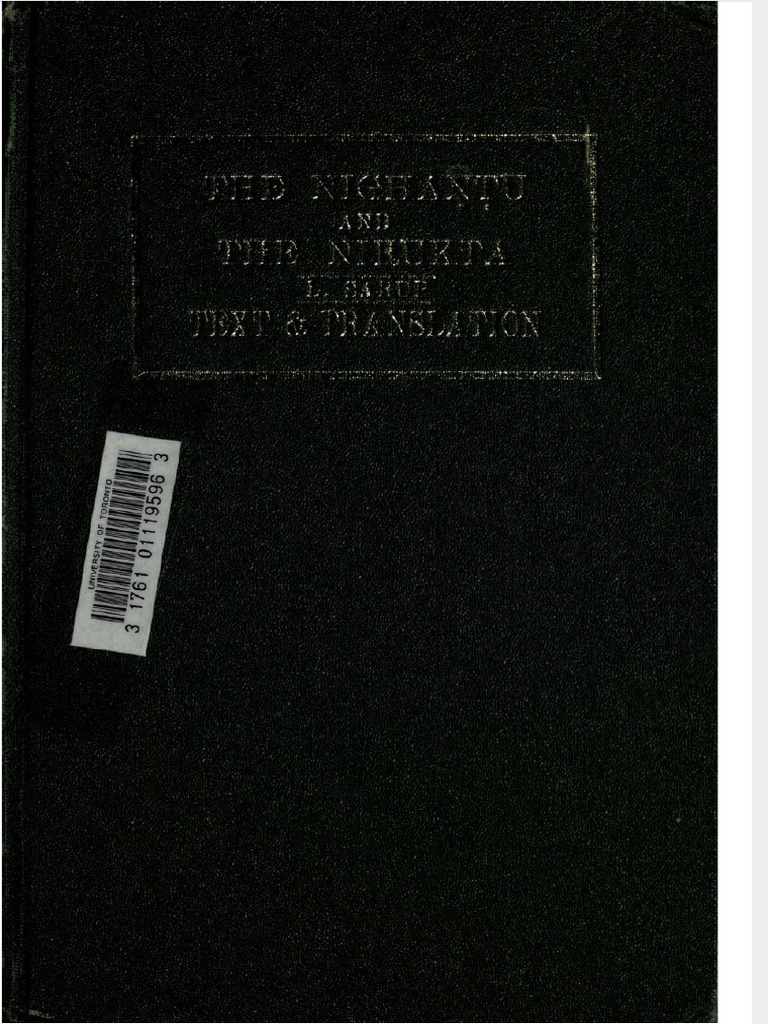 Yaska's Nighantu and Nirukta | PDF | Vedas | Sanskrit