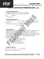 X First Term MATHS FORMULAE 2021 - 22