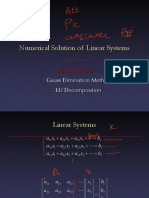 Numerical Solution of Linear Systems: Gauss Elimination Method LU Decomposition