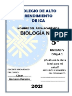 BIOLOGÍA - QUINTO - UNIDAD 5 - DMpA 1 - CESAR GAMARRA DULANTO