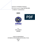 Uji Aktivitas Antioksidan Ekstrak BUNGA TELANG (Clitoria Ternatea L.) Dengan METODE DPPH (2,2-Diphenyl 1-1 Pickrylhydrazyl