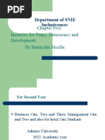 Department of SNIE Inclusiveness: Chapter Five Inclusive For Peace, Democracy and Development by Sintayehu Mesfin