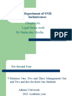 Department of SNIE Inclusiveness: Chapter Six Legal Frame Work by Sintayehu Mesfin