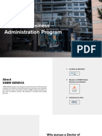Swiss School of Business Management Doctorate in Business Administration RoA