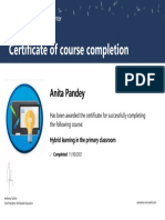 Certificate of Course Completion: Anita Pandey Anita Pandey