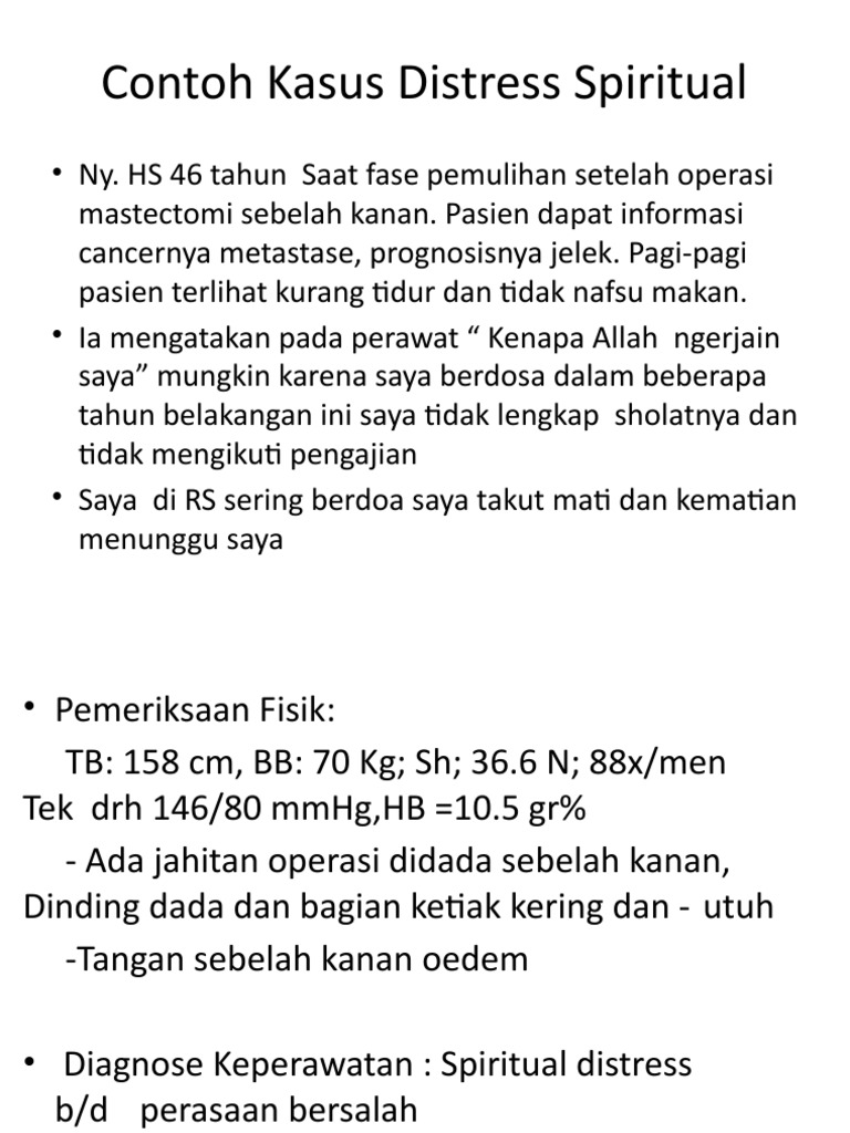 Contoh Kasus Distress Spiritual Pasien | PDF