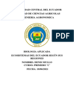 Ecosistemas Del Ecuador Según Sus Regiones