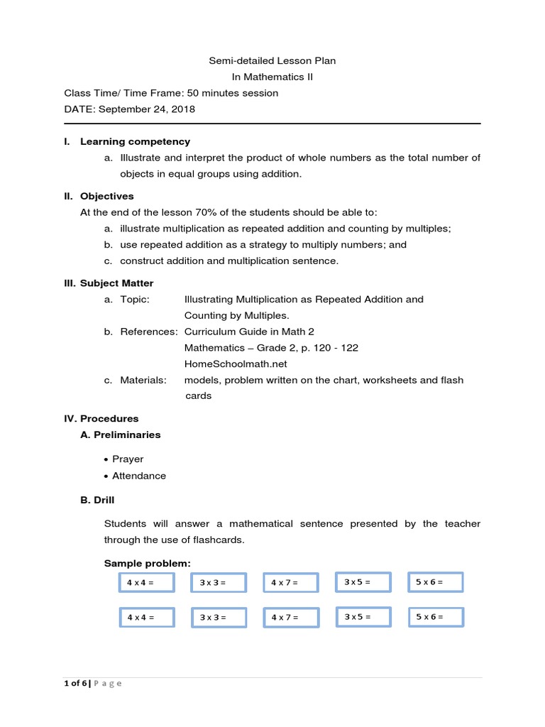 Multiplication as Repeated Addition | PDF | Multiplication | Numbers