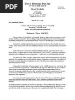 Statement From Mayor Kelly