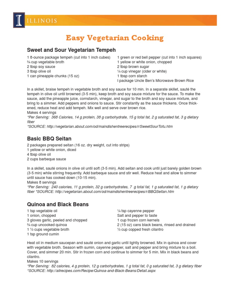 Easy Vegetarian Cooking | PDF | Tofu | Sauce