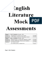 English Literature Mock Assessments: Paper 1 - 1 HR 45 Minutes