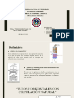 Evaporación en tubos horizontales con circulación natural