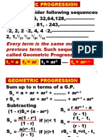 GEOMETRIC PROGRESSION SERIES