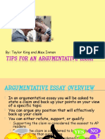 Argumentive Essay Tips