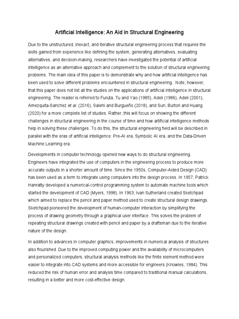 Artificial Intelligence An Aid in Structural Engineering | PDF ...