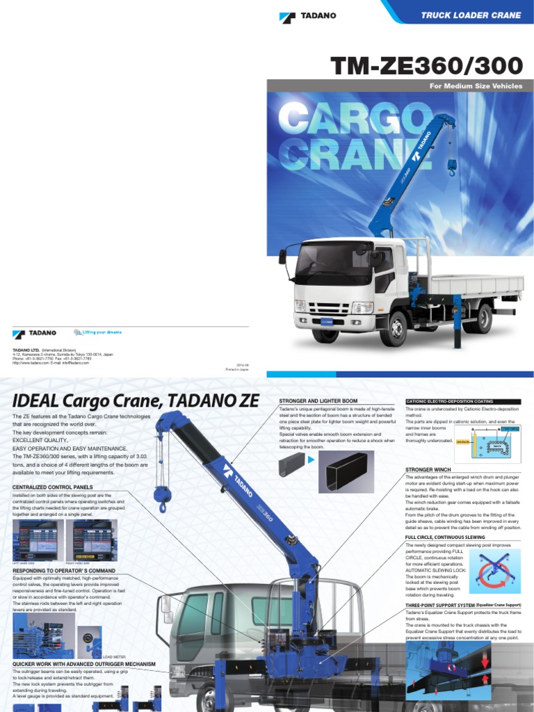 Tadano TM-ZE360/300 Truck Loader Crane | PDF | Crane (Machine) | Transport