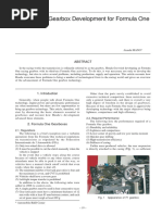 Overview of Gearbox Development For Formula One: 2.2. Required Performance